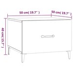 vidaXL Table basse avec pieds en métal Gris béton 50x50x40 cm