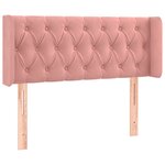 vidaXL Tête de lit avec oreilles Rose 93x16x78/88 cm Velours