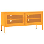 vidaXL Meuble TV Jaune moutarde 105x35x50 cm Acier