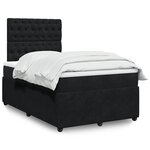 vidaXL Sommier à lattes de lit avec matelas noir 120x190 cm velours