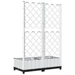 vidaXL Jardinière avec treillis Blanc 80x40x121 5 cm PP