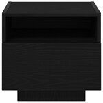 Table de chevet vidaXL avec lumières LED en chêne noir 40x39x37 cm