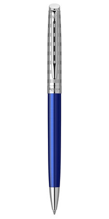 Waterman hemisphere deluxe stylo bille  bleu  capuchon ciselé  recharge bleue pointe moyenne  coffret cadeau