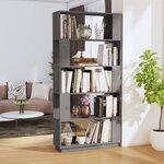 vidaXL Bibliothèque/Séparateur de pièce Gris 80x25x163 5 cm Pin massif