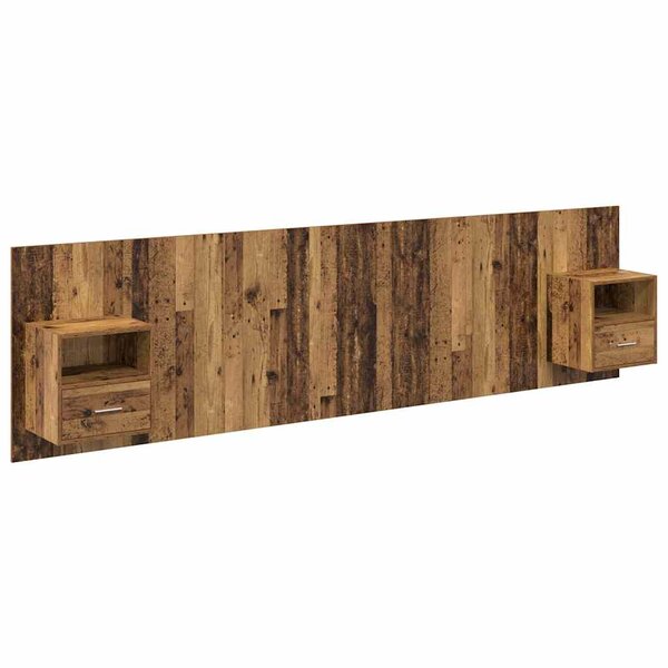 vidaXL Tête de lit avec armoire 3 Pièces Bois Ancien Bois d'ingénierie