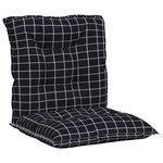vidaXL Coussins de chaise à dossier bas lot de 4 noir à carreaux tissu