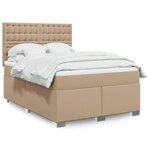 vidaXL Sommier à lattes de lit avec matelas Cappuccino 160x200 cm