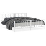 vidaXL Cadre de lit métal sans matelas et pied de lit blanc 200x200 cm