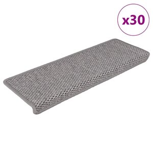 vidaXL Tapis d'escalier autocollants 30 Pièces 65x21x4 cm argenté
