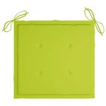 vidaXL Chaises de jardin avec coussins vert vif lot de 8 Teck massif