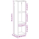 vidaXL Armoire murale de salle de bain Gris Béton 20 x 14 x 70 cm