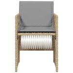 vidaXL Chaises de jardin avec coussins lot de 4 mélange beige