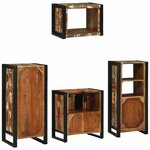 vidaXL Ensemble de mobilier de salle de bain avec étagère 4 Pièces