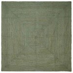 vidaXL Tapis de surface Carré Vert olive 200 x 200 cm Jute