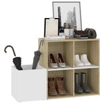 vidaXL Armoire à chaussures Blanc et chêne 105x35 5x70 cm Aggloméré