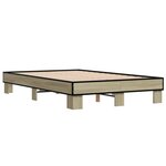 vidaXL Cadre de lit chêne sonoma 140x200 cm bois d'ingénierie et métal