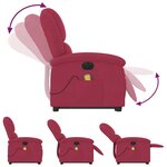 vidaXL Fauteuil inclinable de massage électrique rouge bordeaux