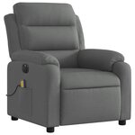 vidaXL Fauteuil inclinable de massage électrique gris foncé tissu