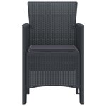 vidaXL Chaise de jardin 2 Pièces Anthracite 53 x 49 x 85 cm Polypropylène