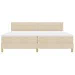 vidaXL Lit à ressort LED avec matelas Crème 200 x 200 cm tissu