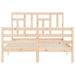 vidaXL Cadre de lit avec tête de lit 140x190 cm bois massif