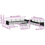vidaXL Ensemble de canapés d'extérieur 9 Pièces Naturel