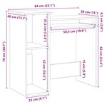 vidaXL Bureau avec étagères chêne fumé 84x40x78 cm bois d'ingénierie