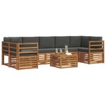 vidaXL Ensemble de canapés d'extérieur 8 Pièces Naturel et Anthracite