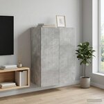 vidaXL Armoire Murale 66 x 34 5 x 90 cm Bois d'ingénierie Gris béton