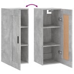 vidaXL Armoire murale gris béton 34 5x34x90 cm bois d'ingénierie