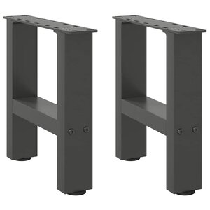 vidaXL Pieds de table basse Anthracite 2 pièces 40 x (30-31) cm Acier