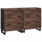 vidaXL Buffets 2 Pièces Marron 60 x 33.5 x 75 cm bois de manguier massif