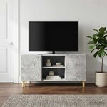 vidaXL Meuble TV 102 x 34 5 x 50 cm Gris béton Bois d'ingénierie