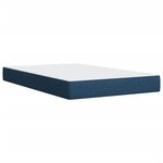 vidaXL Sommier à lattes de lit avec matelas bleu 120x190 cm tissu