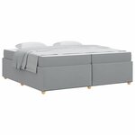 vidaXL Cadre de lit avec matelas Gris clair 200 x 200 cm tissu