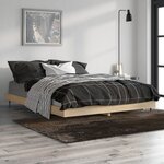 vidaXL Cadre de lit chêne sonoma 135x190 cm bois d'ingénierie