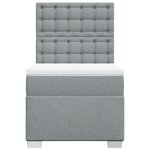 vidaXL Sommier à lattes de lit avec matelas Gris clair 90x200 cm Tissu
