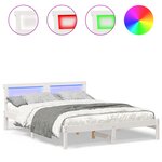 vidaXL Cadre de lit Blanc 150 x 200 cm Bois massif en pin