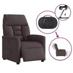 vidaXL Fauteuil inclinable électrique Marron foncé Tissu