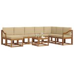 vidaXL Ensemble de canapés d'extérieur 9 Pièces Naturel et Beige