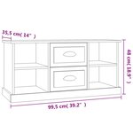 vidaXL Meuble TV chêne fumé 99 5x35 5x48 cm bois d'ingénierie
