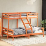 vidaXL Lit superposé sans matelas 90x200/140x200 cm bois massif