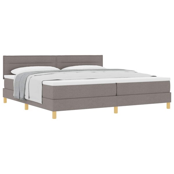 vidaXL Lit à ressorts avec coussin Taupe 200 x 200 cm tissu