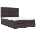 VidaXL Cadre de lit ottoman avec matelas marron foncé 140x200 cm tissu