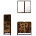 vidaXL Ensemble de meubles de salle de bain 3 Pièces Chêne fumé