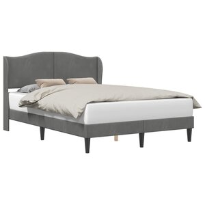 vidaXL Cadre de lit avec tête de lit Gris foncé 120 x 200 cm Velours