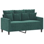 vidaXL Ensemble de canapés 3 Pièces avec coussins Vert foncé Velours