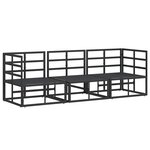 vidaXL Mobilier de jardin avec coussin 3 Pièces Noir Aluminium