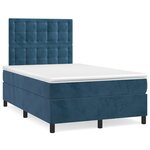 vidaXL Sommier à lattes de lit avec matelas LED bleu foncé 120x190 cm
