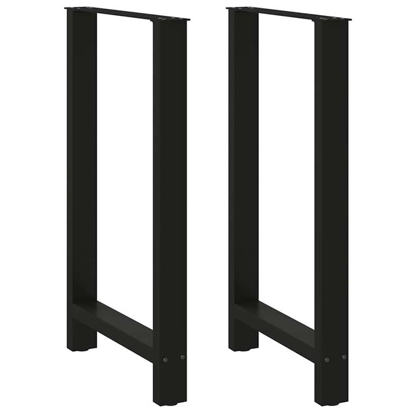 vidaXL Pieds de table de bar Noir 2 pièces 60 x (100-101) cm Acier